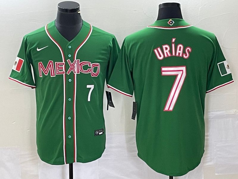 Men 2023 World Cub Mexico #7 Urias Green Nike MLB Jersey27->more jerseys->MLB Jersey